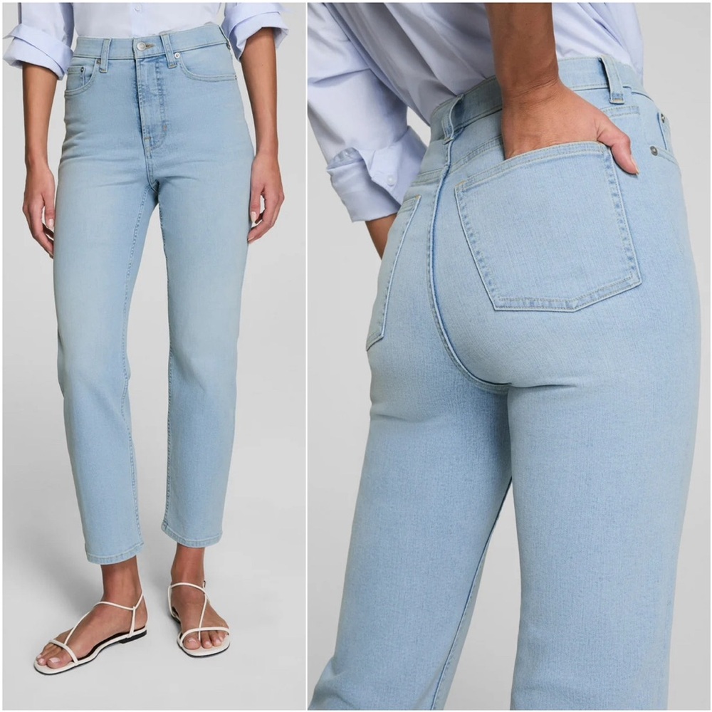 NWT Spanx Lycra Fitsense Slim Straight Jeans in Turner Wash Sz 6 - Picture 2 of 16